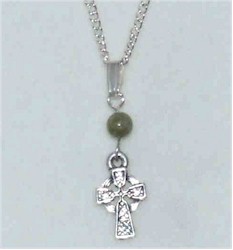 Connemara Marble Small Celtic Cross Chain