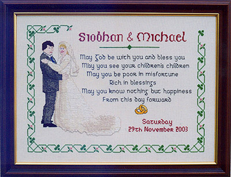 An Irish Wedding Sampler Cross Stitch Pattern Chart