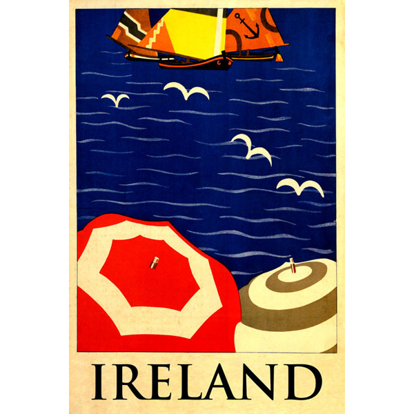 Irish Vintage Advertising Old Irish Tourism Poster Print 1940's