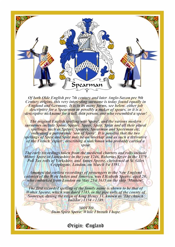 Vellum Parchment Coat of Arms & History Vellum A4 Parchment Bush to