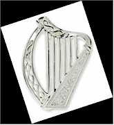 Silver White Harp Irish Brooch Silver White Harp Irish Brooch