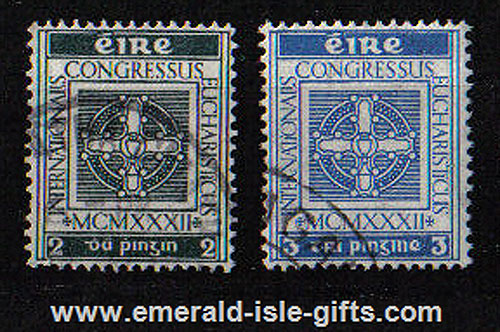 Ireland 1932 Eucharistic Congress Set Of 2 Used