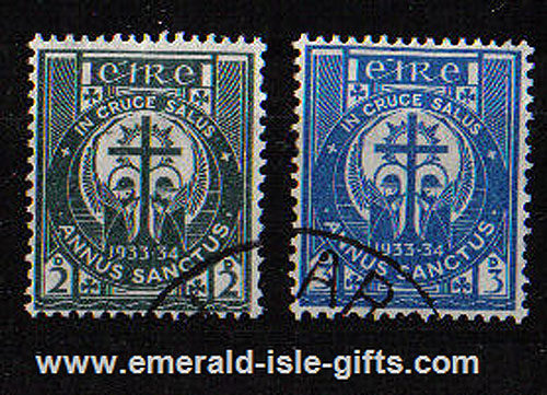 Ireland 1933 Holy Year Set Of 2 Used