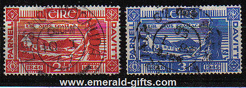 Ireland 1946 Land Reform Parnell & Davitt Used Set Of 2 Ireland 1946 Land Reform Parnell & Davitt Used Set Of 2