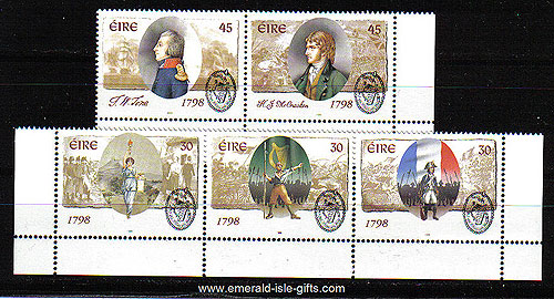 Ireland 1998 United Irishmen Rebellion Bicent. Set Of 5