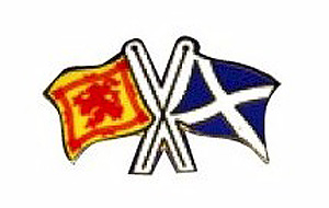 Scotland Crossed Flags Pin Lapel Clip Scotland Crossed Flags Pin Lapel Clip
(Saltire & Lion Rampart)