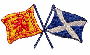 Scottish Twin Flags Decal Car Sticker Scottish Twin Flags Decal Car Sticker
(Saltire and Lion Rampart)