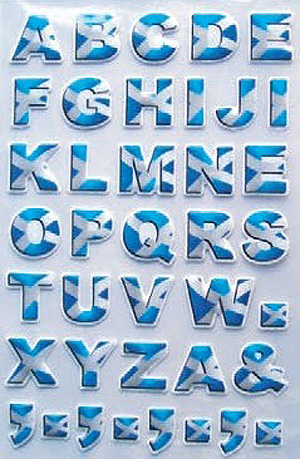 Scottish Blue Alphabet Decal Stickers Scottish Blue Alphabet Decal Stickers
(Lovely gift for a young child)