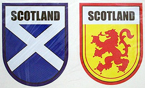 Scottish Saltire & Lion Decal Stickers Scottish Saltire & Lion Decal Stickers
(symbols of Scotland)