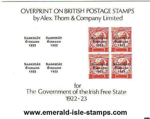 Ireland 1975 Stampa Souvenir Card Thom Overprints Ireland 1975 Stampa Souvenir Card Thom Overprints