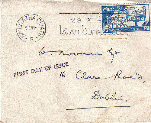 Ireland 1937 Constitution High Val FDC Ireland 1937 Constitution High Val FDC
(single stamp)