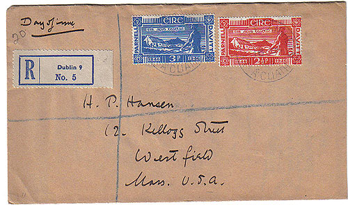 Ireland 1946 Fdc Parnell Davitt Registered Dublin Fdc Ireland 1946 Fdc Parnell Davitt Registered Dublin Fdc