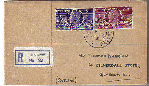 Ireland 1948 Fdc United Irishmen Rising Registered Ireland 1948 Fdc United Irishmen Rising Registered