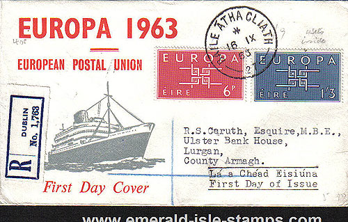 Ireland 1963 Fdc Europa Reg. First Day Cover (ship)