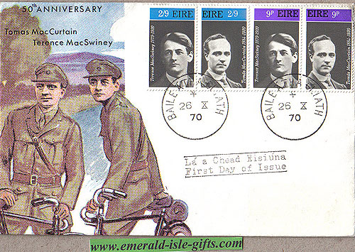 Ireland 1970 Fdc Maccurtain Macswiney Patriots (harp)