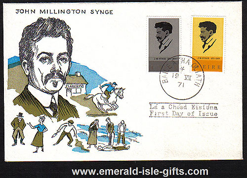 Ireland 1971 Fdc J.m.synge Playwright Aran Island(harp)