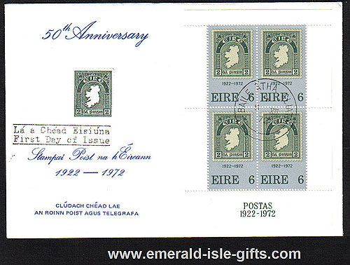 Ireland 1972 Fdc 1st Postage Stamp Min Sheet (harp)