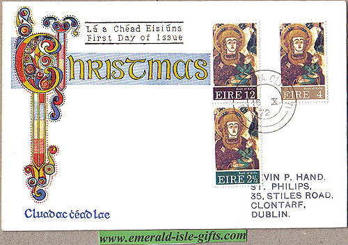 Ireland 1972 Fdc Christmas First Day Cover