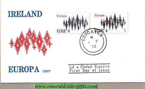 Ireland 1972 Fdc Europa First Day Cover (cept Emblem)