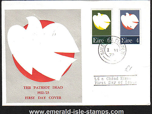 Ireland 1972 Fdc Honouring The Patriot Dead (dove)