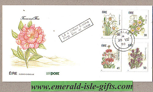 Ireland 1990 Fdc Garden Flowers First Day (an Post)