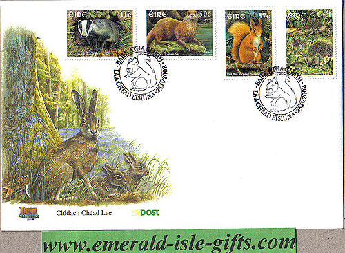 Ireland 2002 Fdc Native Irish Mammals (an Post) Ireland 2002 Fdc Native Irish Mammals (an Post)