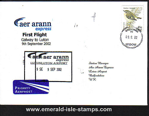Ireland 2002 Ffc Galway To London Luton Aer Arann Exp.