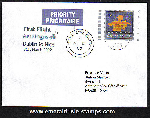 Ireland 2002 Ffc Dublin To Nice Aer Lingus