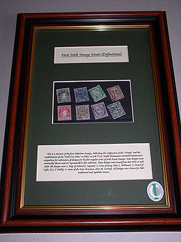 Framed Selection Of First Ever Irish Stamp Designs Framed Selection Of First Ever Irish Stamp Designs
