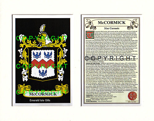 McCormick Family Crest and Name History