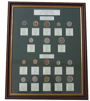 Framed Complete Irish Coin Collection