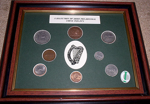Pre-Decimal Framed Irish Coin Set