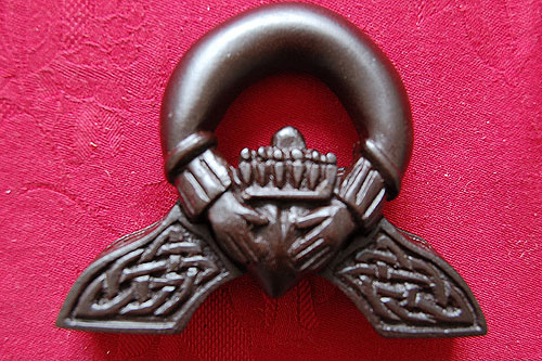 Claddagh Ring On Stand Claddagh Ring On Stand
(Irish Turf Handcrafted)