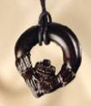 Small Claddagh Irish Turf Pendant Small Claddagh Irish Turf Pendant
(Handcrafted)