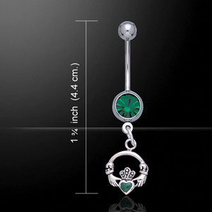Claddagh Belly Button Naval Necklace Claddagh Belly Button Naval Necklace
(Choice of Gemstone)