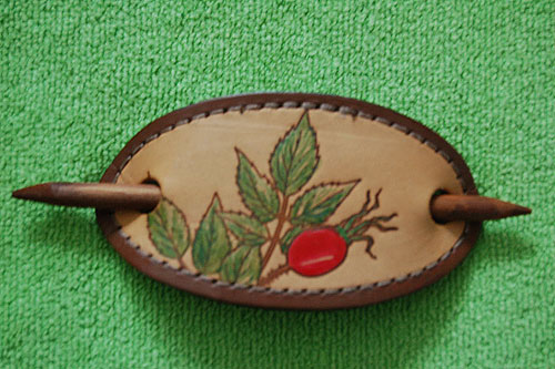 Hand Painted Leather Hair Clip Hand Painted Leather Hair Clip
(Irish Leather)