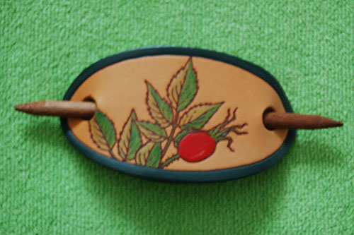 Leather Fuchsia Irish Hair Clip Leather Fuchsia Irish Hair Clip
(Handpainted)