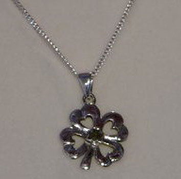 Lucky Four Leaf Clover Silver & Lucky Four Leaf Clover Silver &
(Connemara Marble Pendant)