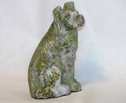 Hand Carved Dog Hand Carved Dog
(Irish Connemara Marble)