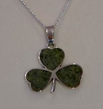 Shamrock Irish Pendant with Shamrock Irish Pendant with
(Connemara Marble)