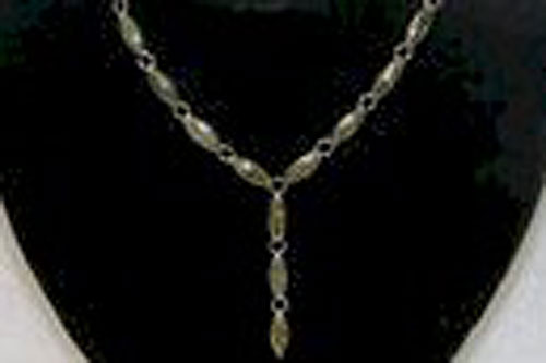Chunky Oval Necklace on Silver Chain Chunky Oval Necklace on Silver Chain
(Irish Connemara Marble)