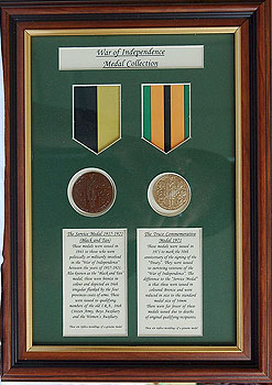 War Of Independence Survivors Medals War Of Independence Survivors Medals
(Framed Replica Set)