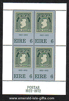 Ireland 1972 50 Years Irish Stamps Miniature Sheet Mnh Ireland 1972 50 Years Irish Stamps Miniature Sheet Mnh