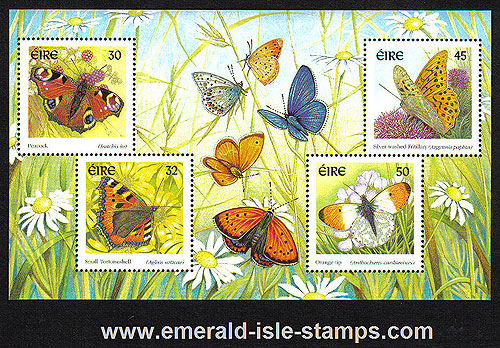 Ireland 2000 Butterflies Min Sheet Mnh Scarce Ireland 2000 Butterflies Min Sheet Mnh Scarce