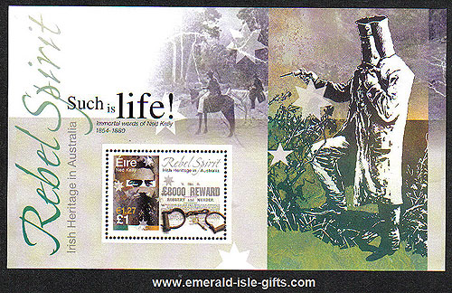 Ireland 2001 Ned Kelly Rebel Spirit Miniature Sheet Mnh Ireland 2001 Ned Kelly Rebel Spirit Miniature Sheet Mnh