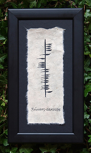 Gratitude - Buíochas - in Irish Ogham Language Gratitude - Buíochas - in Irish Ogham Language
(Say Thank You in Irish !)