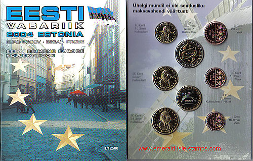 Estonia Euro Pattern Set Estonia Euro Pattern Set
(Year of Issue - 2004)