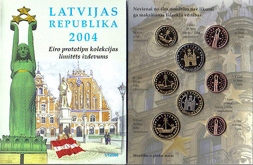 Latvia Latvijas Euro Pattern Set Latvia Latvijas Euro Pattern Set
(Year of Issue - 2004)