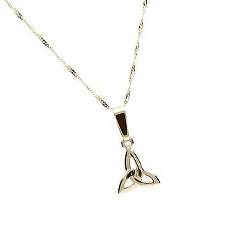 14K Gold Trinity Knot Design Pendant 14K Gold Trinity Knot Design Pendant
(18" Inch Gold Chain Irish Handcrafts)