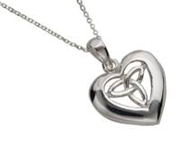 Sterling Silver Trinity Knot Heart Pendant Sterling Silver Trinity Knot Heart Pendant